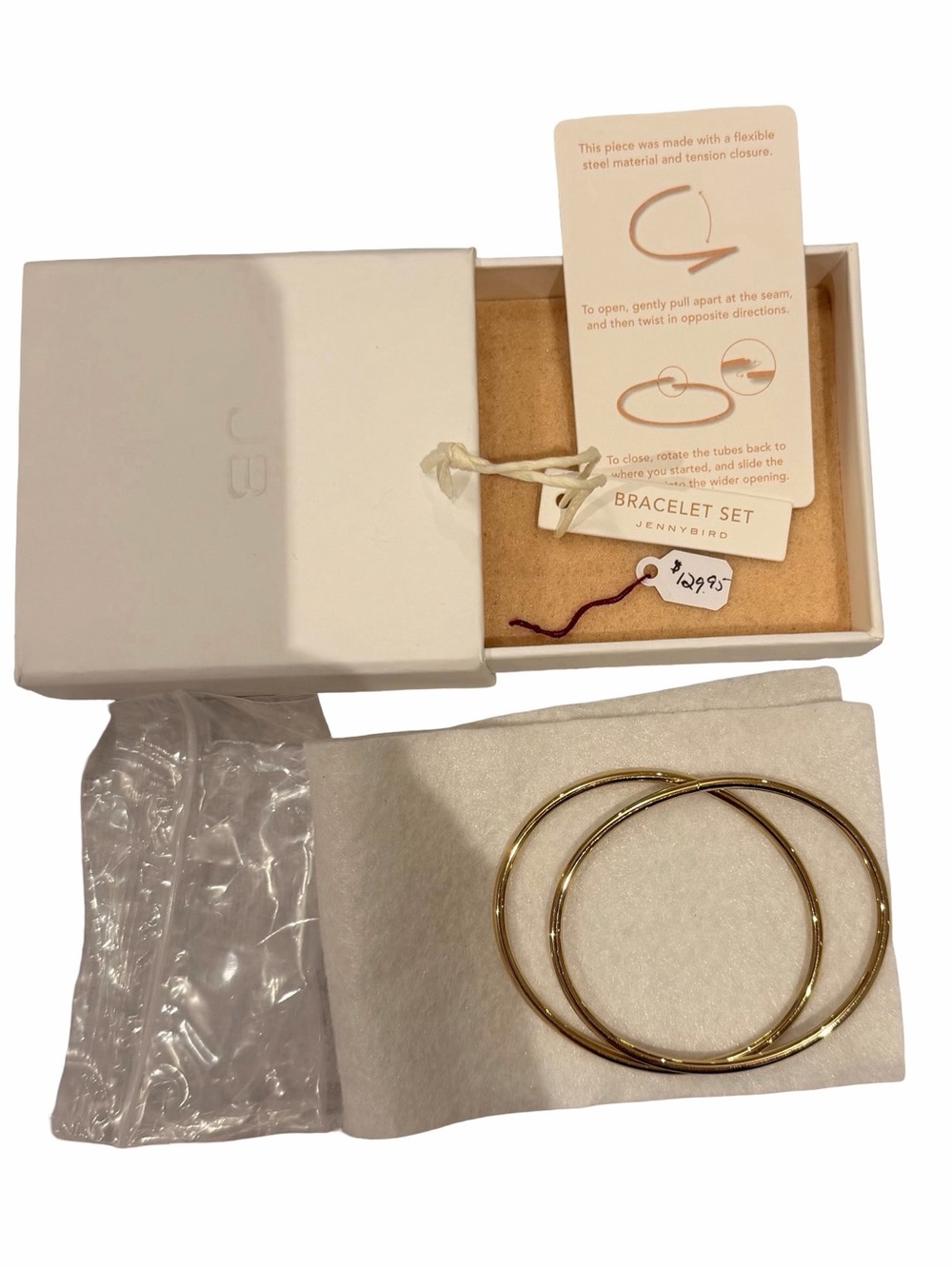Jenny Bird Gold Bangle Bracelet Set - Two Slim Stackable Bangles